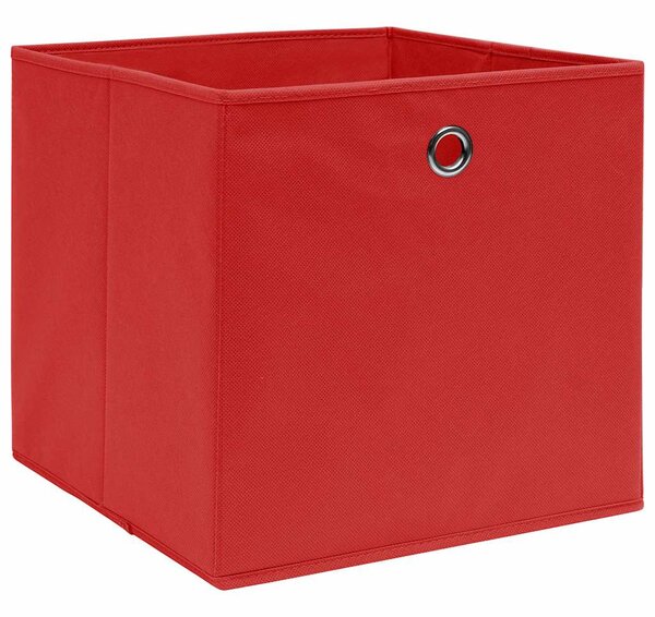 Úložné boxy 10 ks červené 32 x 32 x 32 cm textil 288363