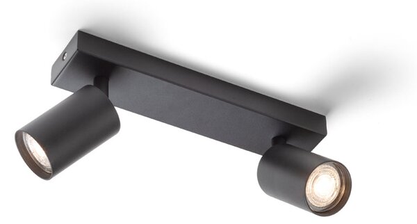 Přisazené nástěnné svítidlo DUDE II, černé, patice GU10, 2× 9 W