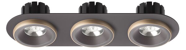 Zápustné LED svítidlo SHARM R III, hnědá/perleťová/zlatá, 3× 10 W, teplá bílá 3000 K