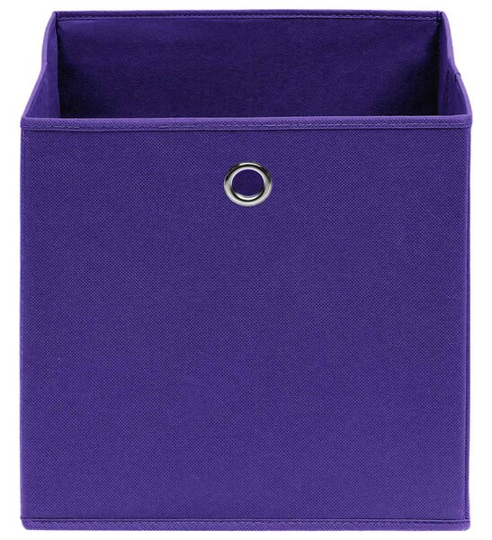 Úložné boxy 4 ks fialové 32 x 32 x 32 cm textil 288353