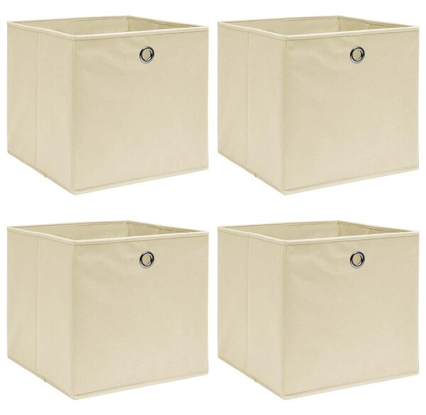 Úložné boxy 4 ks krémové 32 x 32 x 32 cm textil 288357