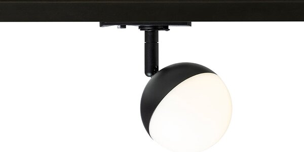 Lištové LED svítidlo LYRA pro jednookruhovou lištu, černá/mléčný akryl, 5 W, teplá bílá 3000 K