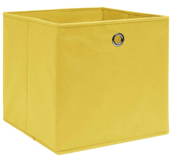 Úložné boxy 10 ks žluté 32 x 32 x 32 cm textil 288367