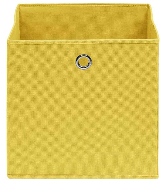 Úložné boxy 10 ks žluté 32 x 32 x 32 cm textil 288367