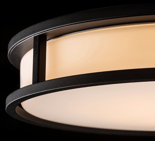 Koupelnové stropní LED svítidlo GRANDE LED 35, opálové sklo/černá, 24 W, teplá bílá 3000 K, IP44