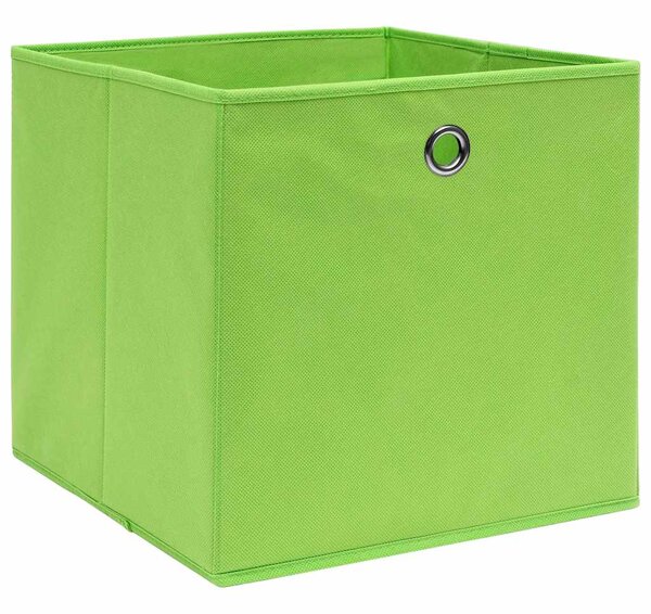 Úložné boxy 10 ks zelené 32 x 32 x 32 cm textil 288371