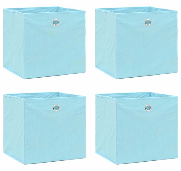 Úložné boxy 4 ks bledě modré 32 x 32 x 32 cm textil 288373