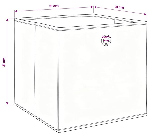 Úložné boxy 4 ks bledě modré 32 x 32 x 32 cm textil 288373