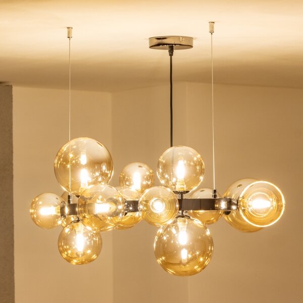 Brilagi - LED Lustr na lanku MILLA 15xG9/3W/230V černý chrom/zlatá