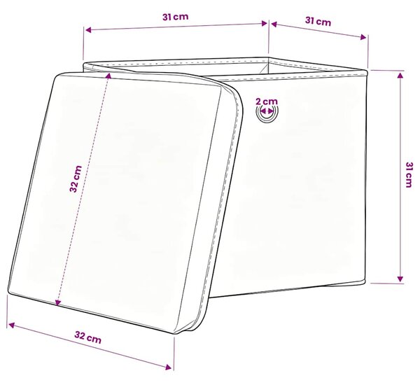 Úložné boxy s víky 4 ks bledě modré 32 x 32 x 32 cm textil 288374