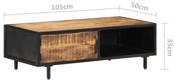 Konferenční stolek 105 x 50 x 35 cm hrubé mangovníkové dřevo 288471