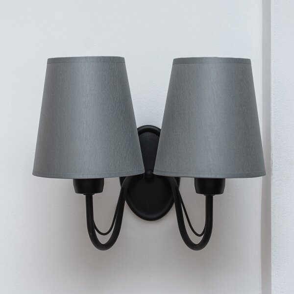Nástěnná lampa MALBO 2xE27/15W/230V šedá/černá