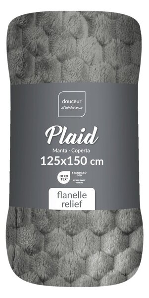 Šedá deka z mikroflanelu 125x150 cm Mini Frosty – douceur d'intérieur