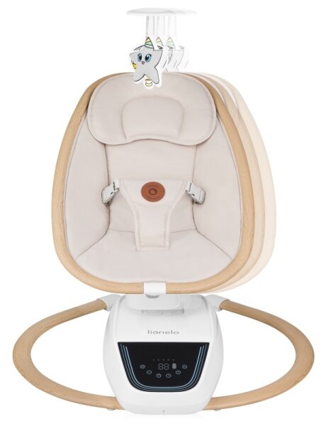 Lionelo - Dětské houpátko s melodií OLIVIA Beige Natural + dálkové ovládání