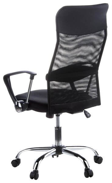 OTOČNÁ ŽIDLE, vzhled kůže, síťovina, černá, barvy chromu MID.YOU - Online Only kancelářské židle, Online Only