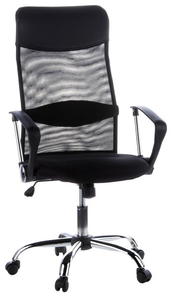 OTOČNÁ ŽIDLE, vzhled kůže, síťovina, černá, barvy chromu MID.YOU - Online Only kancelářské židle, Online Only