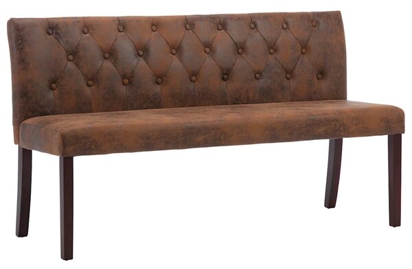 Lavice 148,5 cm hnědá umělá semišová kůže 288571