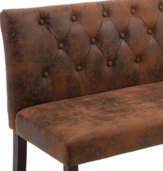 Lavice 120 cm hnědá umělá semišová kůže 288573