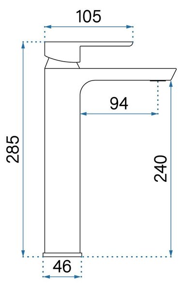 Rea Argus, vysoká umyvadlová baterie h-285, zlatá matná, REA-B6412