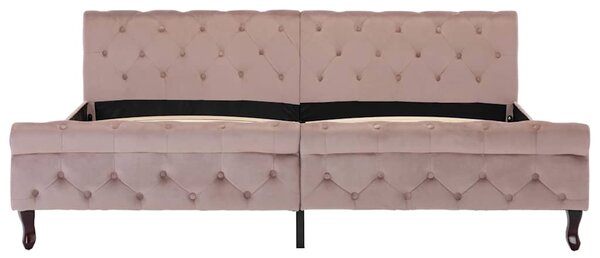 Rám postele růžový samet 200 x 200 cm 288570