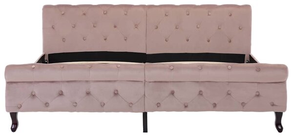 Rám postele růžový samet 180 x 200 cm 288569