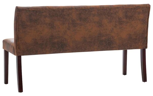 Lavice 148,5 cm hnědá umělá semišová kůže 288571