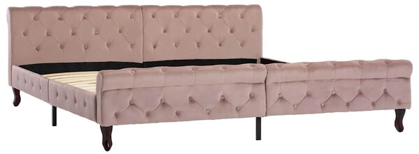 Rám postele růžový samet 200 x 200 cm 288570