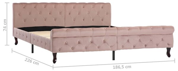 Rám postele růžový samet 180 x 200 cm 288569