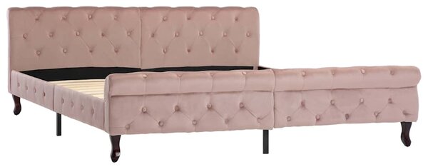 Rám postele růžový samet 180 x 200 cm 288569