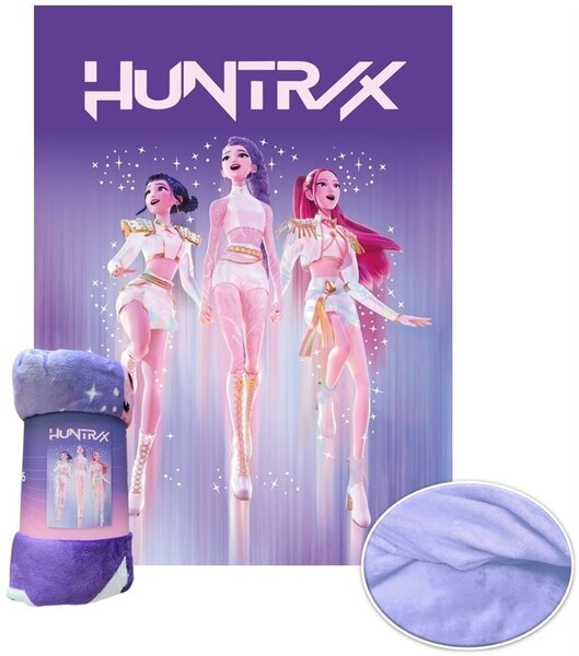 Dětská coral fleece deka K-Pop Demon Hunters - HUNTR/X - motiv Performance - 130x160 cm