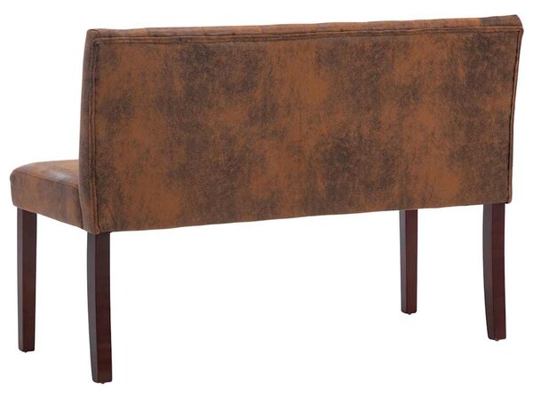 Lavice 120 cm hnědá umělá semišová kůže 288573