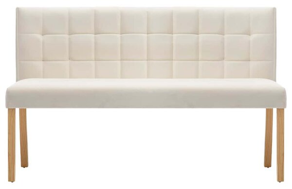 Lavice 140 cm krémová samet 288577