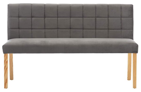Lavice 140 cm šedá samet 288576