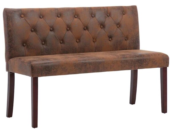 Lavice 120 cm hnědá umělá semišová kůže 288573