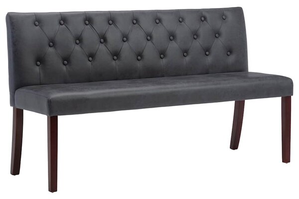 Lavice 148,5 cm šedá umělá semišová kůže 288572
