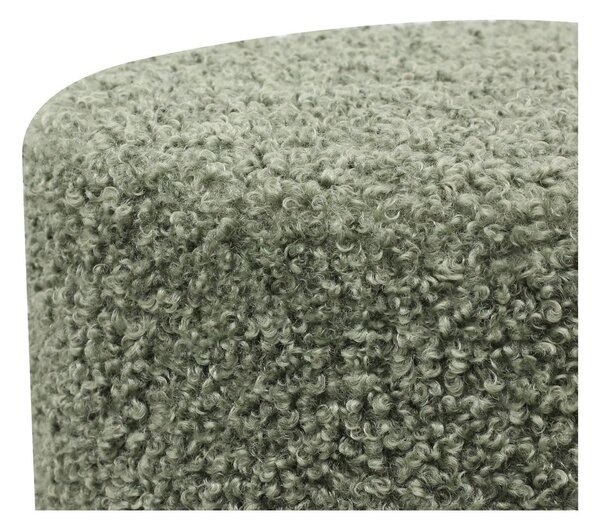 Zelený taburet z textilie bouclé Ejby – House Nordic