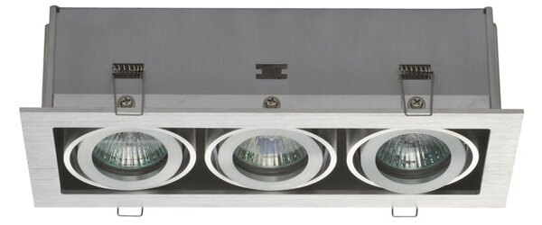 Náklopné zápustné svítidlo FIZZ III, hliník, patice GU53, 3× 50 W, 12 V