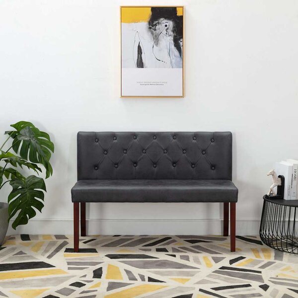 Lavice 120 cm šedá umělá semišová kůže 288574
