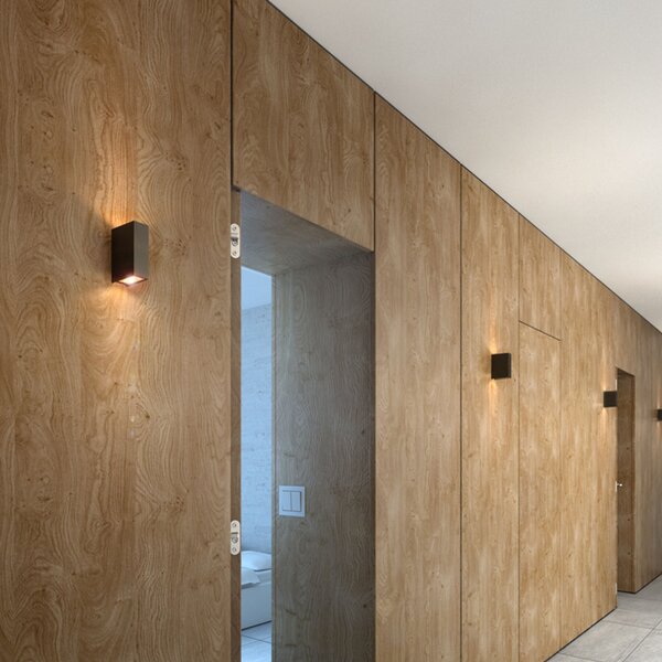 Venkovní nástěnné LED svítidlo UKKO, černé, 2× 3 W, teplá bílá 3000 K, IP54