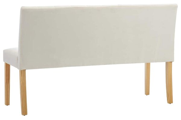 Lavice 140 cm krémová samet 288577