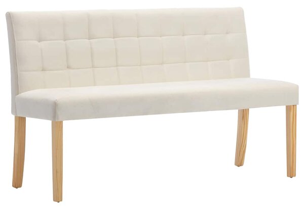 Lavice 140 cm krémová samet 288577