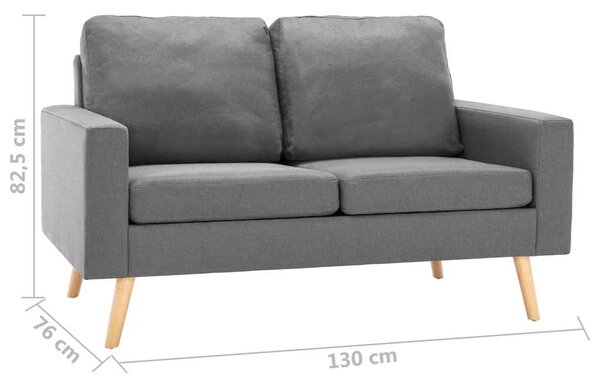 2místná pohovka světle šedá textil 288703