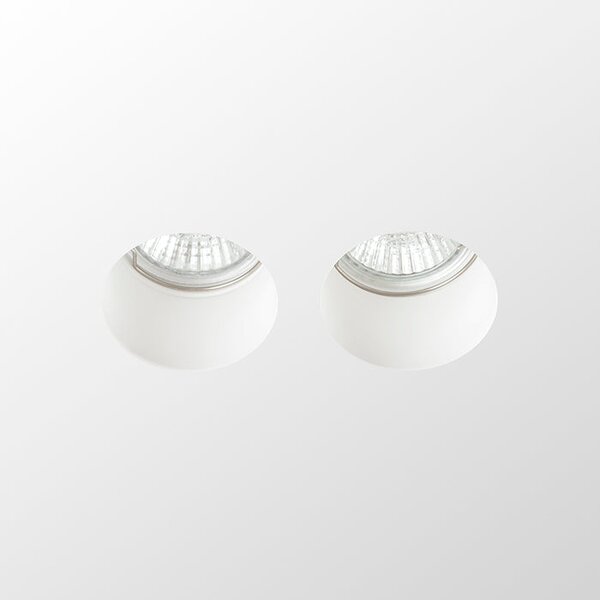 Zápustné svítidlo QUO R II, sádrová, patice GU10, 2× 8 W