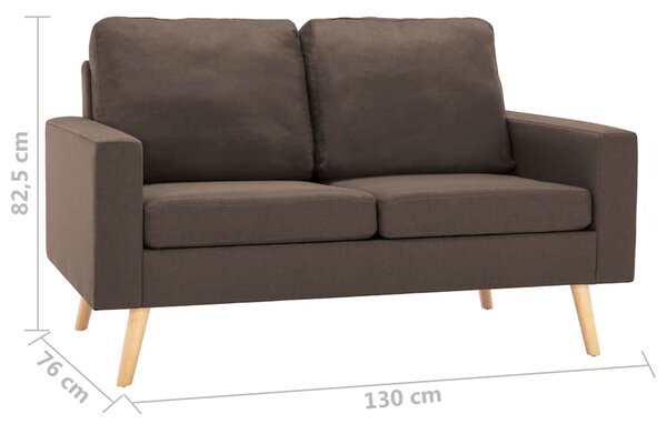 2místná pohovka hnědá textil 288705