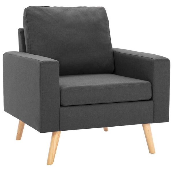 Křeslo tmavě šedé textil 288694