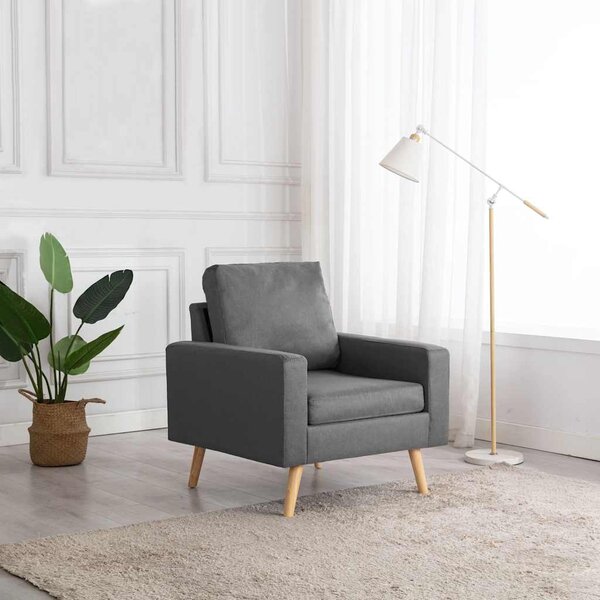 Křeslo světle šedé textil 288693