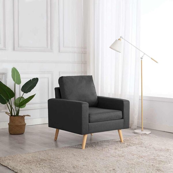 Křeslo tmavě šedé textil 288694