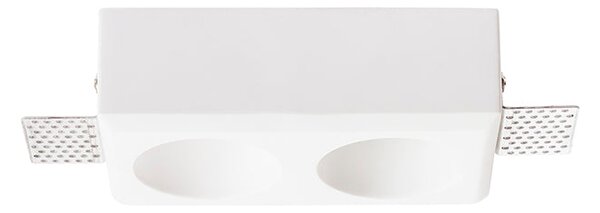 Zápustné svítidlo QUO R II, sádrová, patice GU10, 2× 8 W