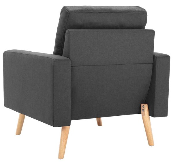 Křeslo tmavě šedé textil 288694
