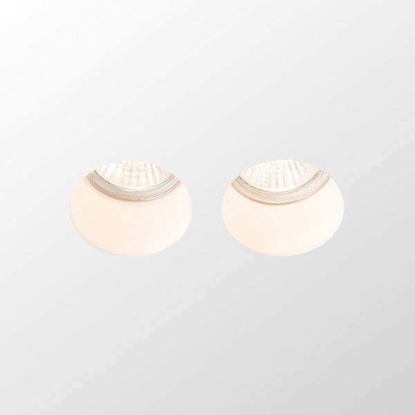 Zápustné svítidlo QUO R II, sádrová, patice GU10, 2× 8 W